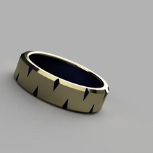 gold blue dented ring jewelry anycubic3d 3d print model - Mito3D