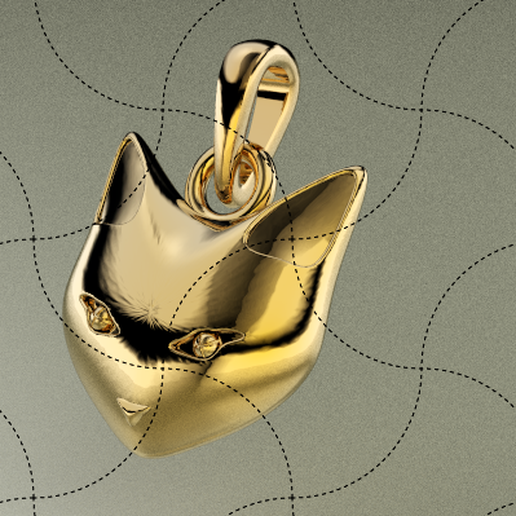 gold cat pendant jewelry alliance gem art jewel jewelery ring casting wax sculpture printing jewelry fine chinese model gold   3d 3D print model - Mito3D