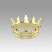 gold crown game clothing character shiny luxury prince emperor kingdom queen throne imperial finery king jewels monarch gem ruby diadem regal royal 3d print model - Mito3D