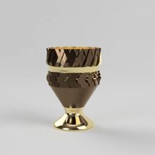 gold cup art cut medieval glass vase 3d print model - Mito3D