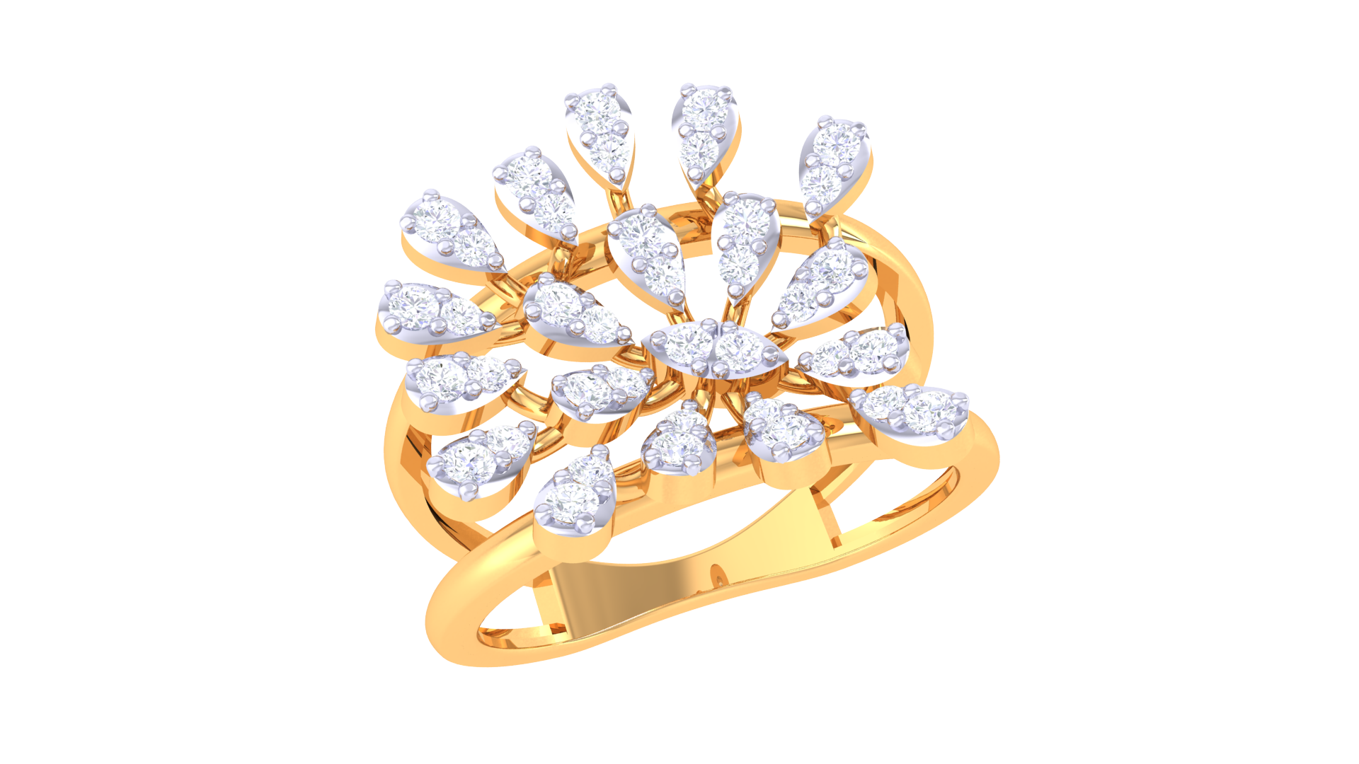 oro diamante fidanzamento anelli donne 893 gioielleria dimond squillare 3d modello stampabile polo argento moda cad camera 3D print model - Mito3D