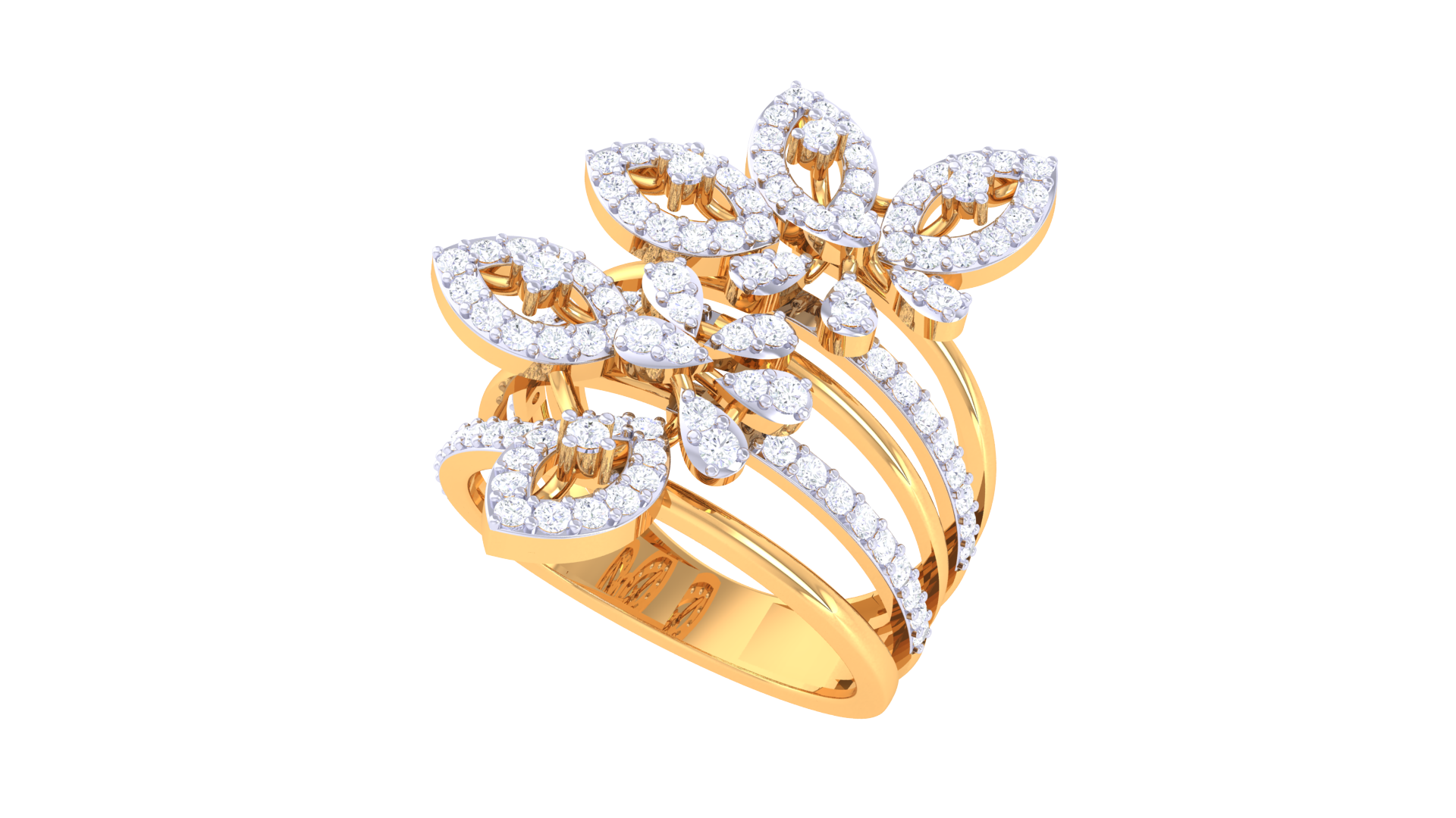 gold diamant engagement ringe frauen 894 schmuck dimond ring 3d modell druckbar zinke silber mode cad nocken 3D print model - Mito3D