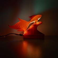 gold fish night lamp art animal led glow decoration 3d print model - Mito3D