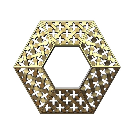 gold hexagonal moucharabieh-Anhänger Schmuck moucharabieh bedruckbar ist geometrische Silber ornament Ornamente Halskette - Anhänger islamische Muster Charme Arabisch Marokkanische Ohrring Mode 3D print model - Mito3D