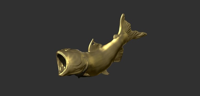 gold key ring keychain fishing 3d print model - Mito3D