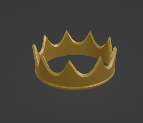 gold king crown metal headwear fashion replica lowpoly 3d print model - Mito3D