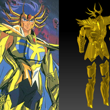 gold mithcloth cancer wearable cosplay fashion armor helmet saintseiya pegasus 3d print model - Mito3D