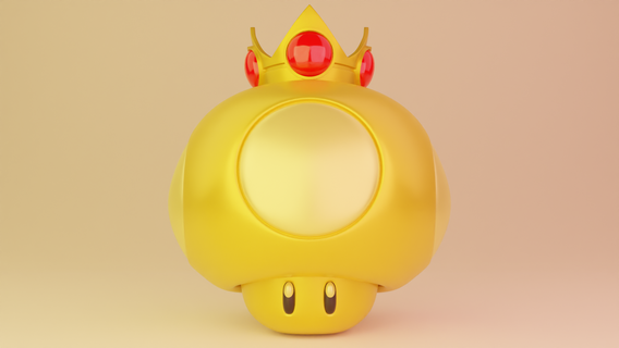 ouro cogumelo mario jogos Nintendo luigi brinquedo arte sega sônica sapo Princesa pêssego bowser 3d print model - Mito3D