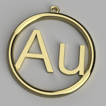 gold pendant jewelry necklace golden au aurum 3d print model - Mito3D