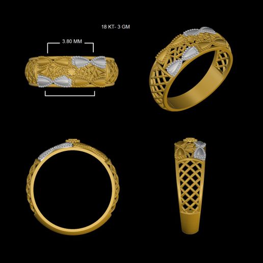 ouro anel joalheria 3D print model - Mito3D