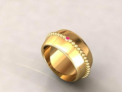 gold ring diamond gem rolex logo alphabet minimal school jewelry 3d print model - Mito3D