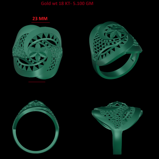bague en or bijoux de l'anneau 3D print model - Mito3D
