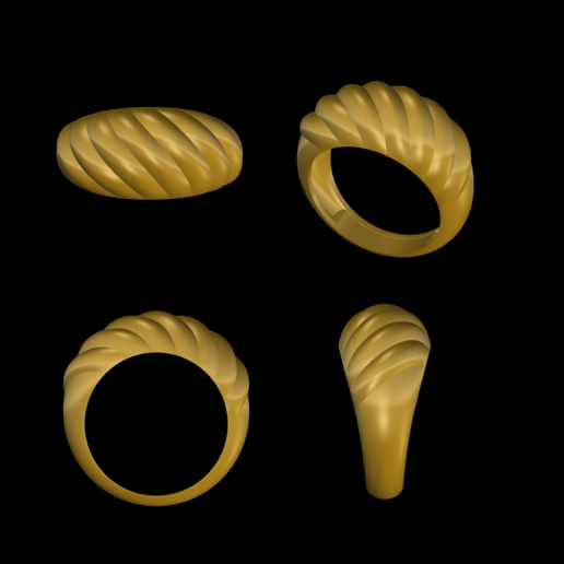 bague en or bijoux de l'anneau 3D print model - Mito3D