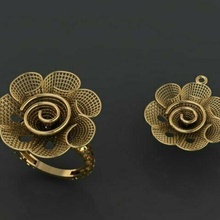 oro anillo colgante pendiente accesorios Moda 3d matriz joyería joya diseñador JewelleryDesigner rinoceronte sencillo flor collar fusión pulsera on trend tendencias oreja 3d print model - Mito3D