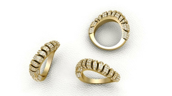 gold silver diamond jewelry ring watch Jewelry gold silver diamond jewelry ring  3d print model - Mito3D