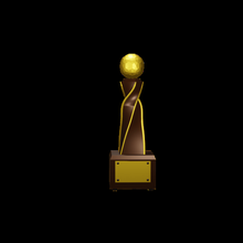 dorado pelota trofeo trofia Arte messi cr7 ganador fútbol ganar oro 3d print model - Mito3D