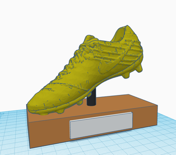 golden booten Trophäe Bootie Fußball 3d print model - Mito3D