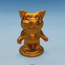 golden cat luck art decor sculptures toy 3d print model - Mito3D