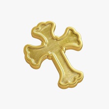 croix d'or bijoux de l'impression 3d art modèle or image foi saint religion forme figure bijou boucle d'oreille pendentif obélisque du point la 3d print model - Mito3D