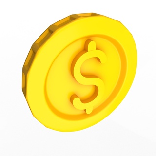 golden dollar coin cartoon money cash dollars banknote banknotes bills pack pile heap stylized styled abstract low poly gold bar stack 3d print model - Mito3D