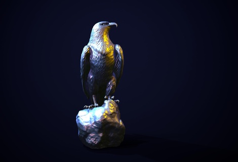 golden eagle flyer fowl flier predators vulture hawk beak claws paws craw raven corbie bird corvids feathered sable ebon theurgical 3d print model - Mito3D