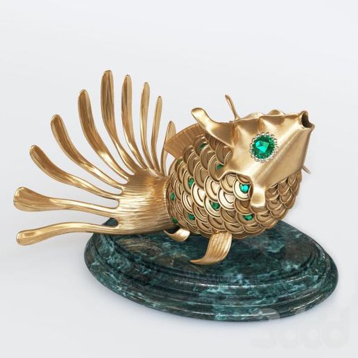 altın balık takı dekorasyon 3D print model - Mito3D