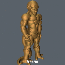 golden freezer easy print support anime cartoon figure model sculpture dragon ball supportless z dbz sleeve 3d print model - Mito3D