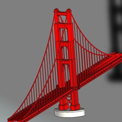 d'oro cancello ponte california modello scala autostrada struttura ingegneria architettura 3d print model - Mito3D