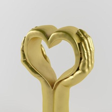 la mano d'oro di cuore-42 modello moderna arredamento statua mostafaghadiri 3d print model - Mito3D