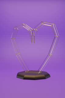 dourado coração estátua casa decoração 3d print model - Mito3D