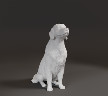golden retriever dog 3d print mammal animal art gift decoration cute miniature sculpture statue toy 3d print model - Mito3D