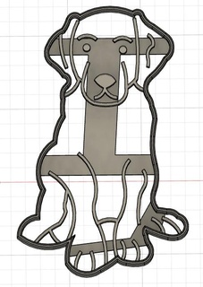 golden Retriever Plätzchen Cutter Hund alt 3d print model - Mito3D