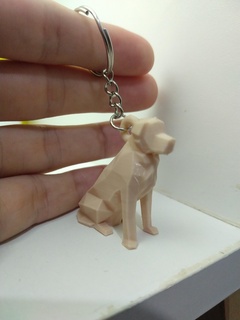 golden retriever dog keychain low poly Art keychains chaveiro keys pendant portachiavi sleutelhanger porte-clés nice 3d print model - Mito3D