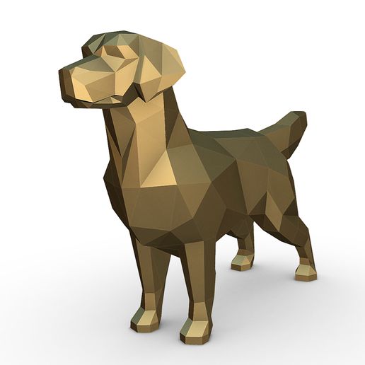 dourado retriever figura animal cão arte impressão pobre 3dprint miniaturas escultura estátua brinquedo 3D print model - Mito3D