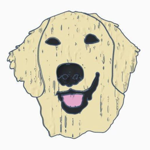 golden retriever magnete casa arredamento retriver di puzzle d'oro cane 3D print model - Mito3D