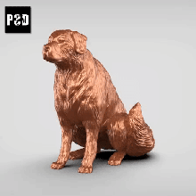 golden Retriever v2 Kunst Hund Tier Spielzeug Haustier Figuren 3d print model - Mito3D