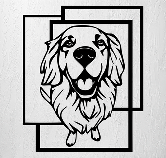 d'oro retriever parete arte 2d decorazione cane cani doberman animali animale domestici pericoloso ornamento gara 3d print model - Mito3D