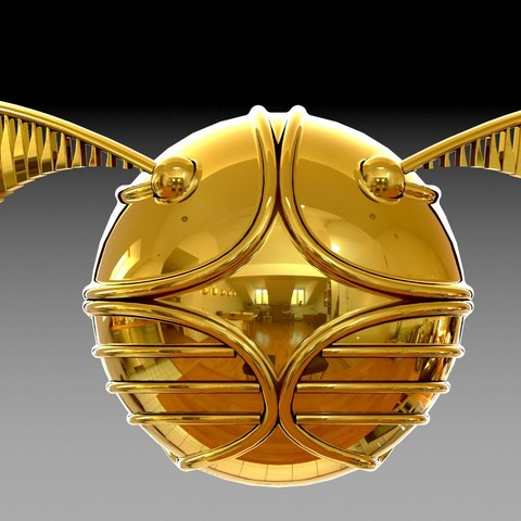 golden snitch art vif d'or di harry potter oro 3D print model - Mito3D