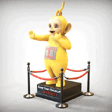 golden teletubby laa hongkong incident-meme-sculpture 3d print model - Mito3D