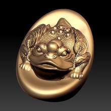 crapaud doré de la chance toad art animal frog nature money fortune prosperity treasure sculpture cultural oriental china asian 3d cnc 3d print model - Mito3D