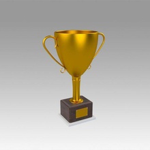 golden trophy various equipment reward championship succes medal winner trophies tournament sports sport race prize place olympics gold footbal cup competition champion award 3d print model - Mito3D