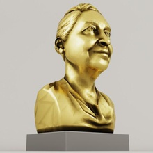golden statua art la scultura faccia testa 3d print model - Mito3D
