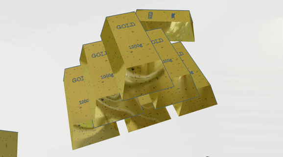 dorado lingotes lingote oro bar fundido Derretido joyería joya barato 3d print model - Mito3D