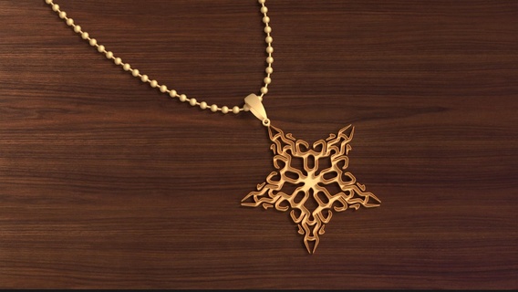 doré étoile pendentif 3d impression 3d print model - Mito3D