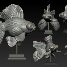 poisson rouge art animal jouet poly conceptions 3d print model - Mito3D