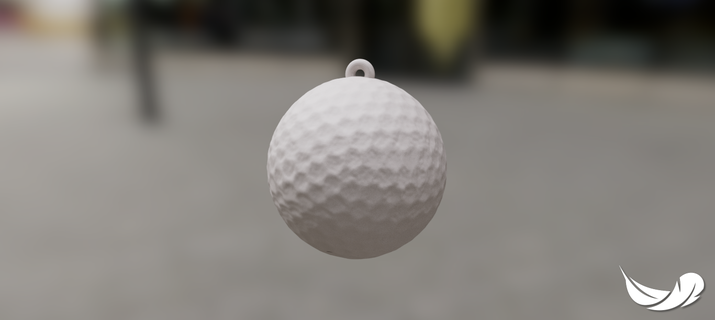 golf ball key ring - pendant earring 3d print model - Mito3D