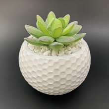 golf pelota plantador molde incluir maceta expediente impresión cuenco cemento regalo idea pelotas flor at hogar casa 3d print model - Mito3D
