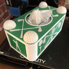 golf Kutu mendil gadget golfçü hediye tissue box Noel kulüp sürücü Odun tişört delik sallanmak 3d print model - Mito3D