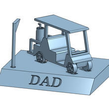 Golf Wagen Kunst Schreibtisch Spielzeug Anzeige Vaters Papa Rahmen Modell 3d print model - Mito3D