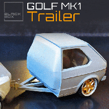 golf mk1 trailer 1 24 modelkit pressofuso reticolo scatola nera revell aoshima fujimi hotwheels mk2 volkswagen resina miniatura camper rc 3d print model - Mito3D